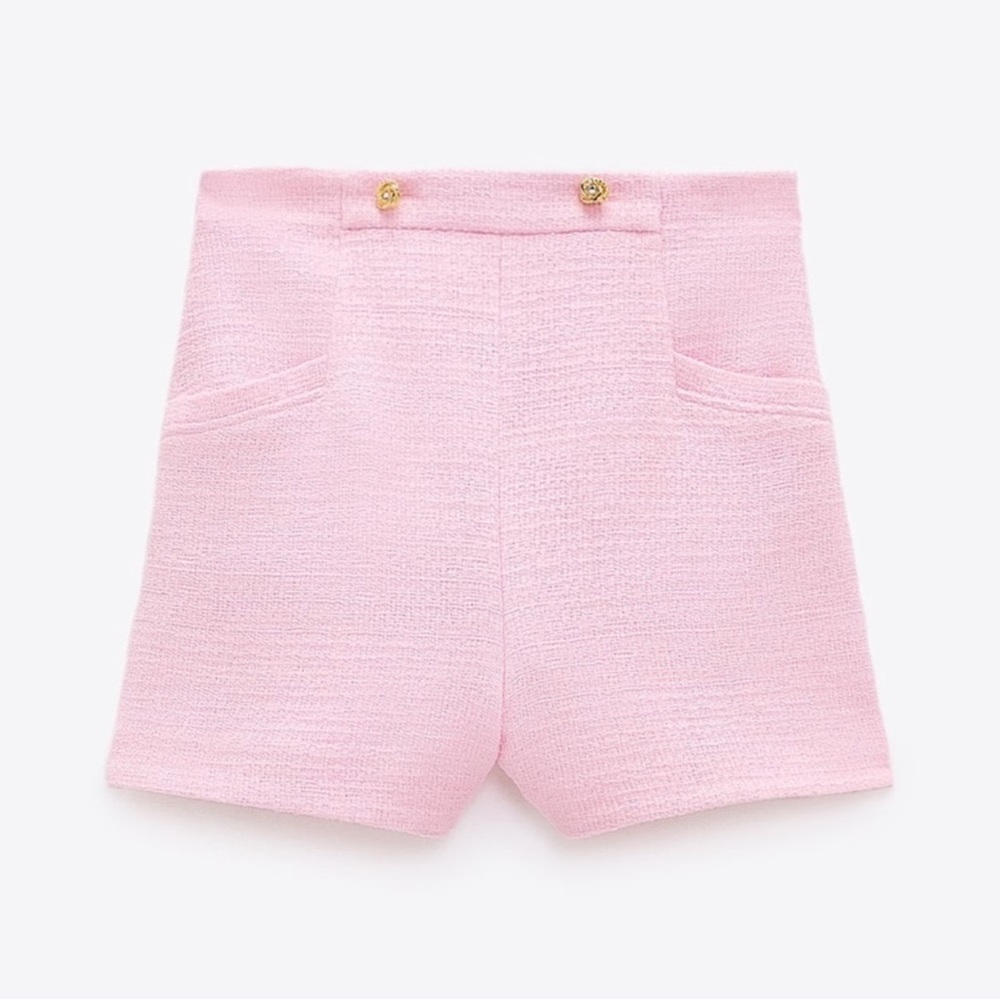 ZARA Light Pink Tweed Shorts